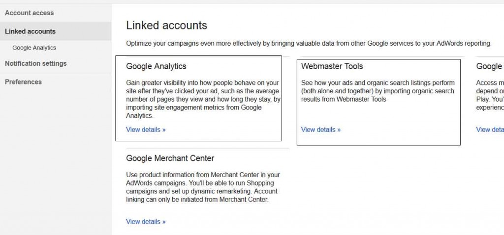 lingking adwords, analytics and search console accounts - paid and organic search integrated strategy