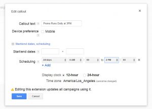 ad extension scheduling